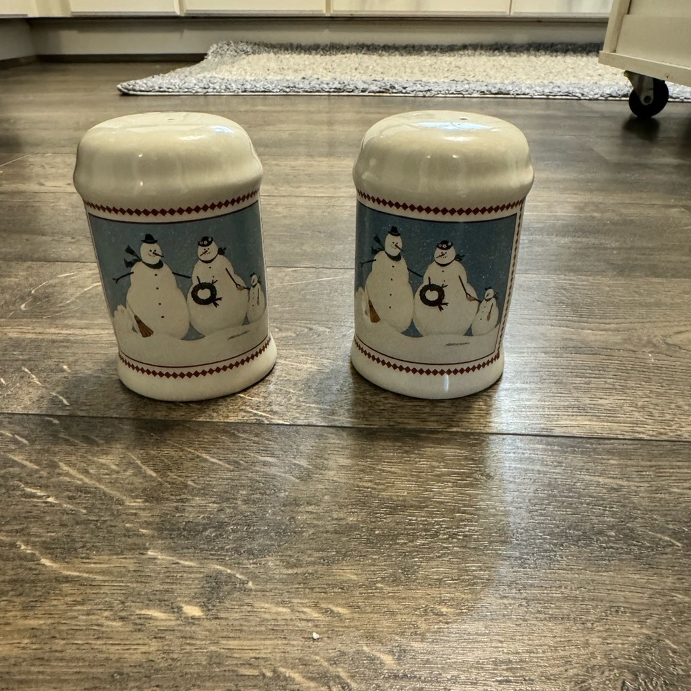 Vintage‎ 1996 Warren Kimble Enesco Snowman Salt & Pepper Shakers NWOT